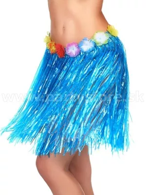 Sukňa – HAWAIIAN HULA GIRL - modrá, mini, dĺžka 40 cm