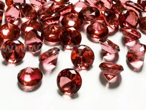 Konfety 3D - DIAMANTY - 20mm - tmavo červené, 10 ks