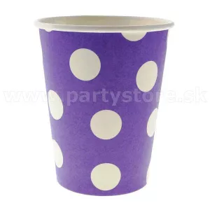 Poháre - RETRO BODKY - fialové, 270 ml, bal. 6 ks, papier