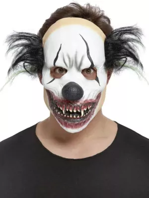 Maska - ZLÝ KLAUN - čierny make up, vycerené zuby a vlasy