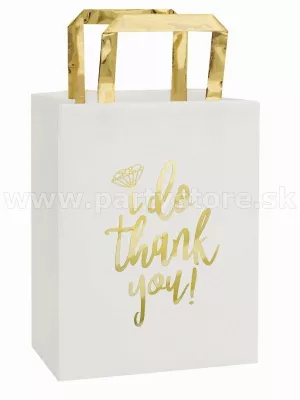 Tašky darčekové - I DO THANK YOU! -  18 x 23 x 10 cm, bal. 4 ks, papier