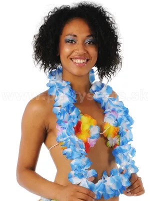 Veniec - náhrdelník - HAWAIIAN PARADISE - modro biely, tónovaný, 100 cm