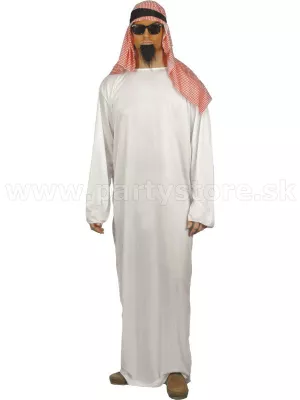 Kostým - ARAB - DJELLABA & KEFFIYEH - biely, pánsky