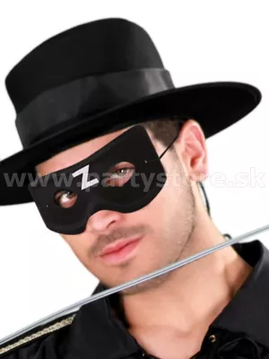 Maska škraboška - ZORRO - čierna, polyester, unisex