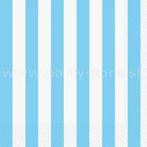 Obrúsky - PRUHY - svetlomodro biele, 33 x 33 cm, 16 ks, papier