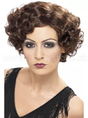 Parochňa - 20s FLIRTY FLAPPER - hnedá, krátka a vlnitá, dámska
