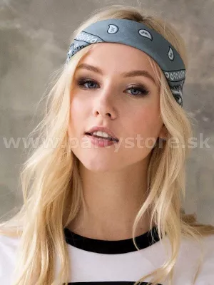 Šatka bandana - ROCK REBEL PAISLEY DESIGN - šedá, 55 x 55 cm, 100% bavlna