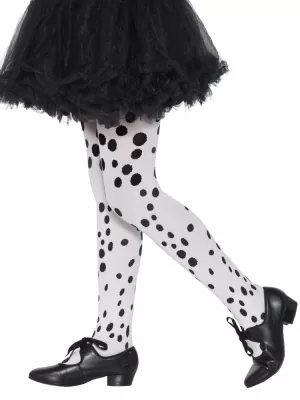 Pančuchy detské - BODKOVANÉ - bielo - čierne, nepriehľadné