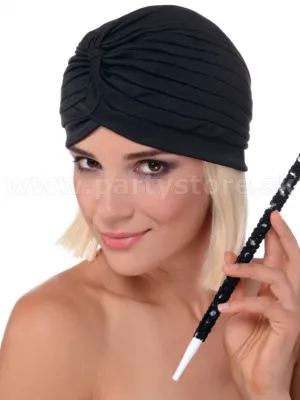 Turban - 1920s ORIGINAL VINTAGE FASHION - čierny, dámsky