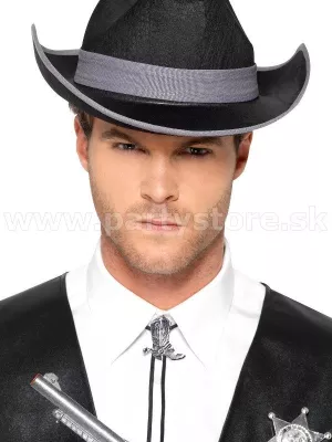 Viazanka kravata - WESTERN BOLO - kovbojská čižma, strieborná