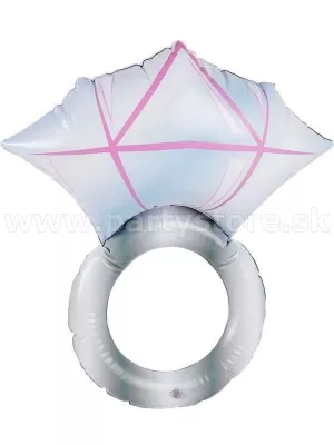 Prsteň nafukovací - SVADOBNÝ DIAMANT - strieborno ružový, 50 cm