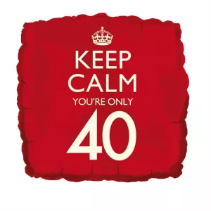 Balón - 40 narodeniny - KEEP CALM ... - fólia, 45 x 45 cm