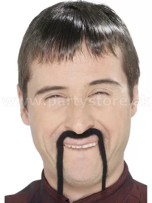 Fúzy - FU MANCHU - čierne, dlhé 25 cm, samolepiace