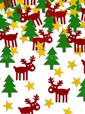 Konfety vianočné - FUNNY RUDOL - metal. fólia farebný mix 7 gram