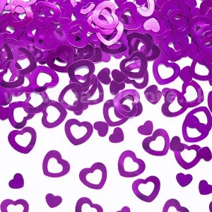 Konfety - SRDIEČKA - ružové, metalizovaná fólia, 15 gr.