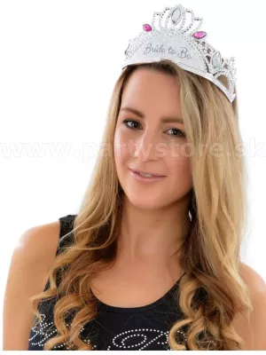 Čelenka - tiara - BRIDE TO BE - strieborná
