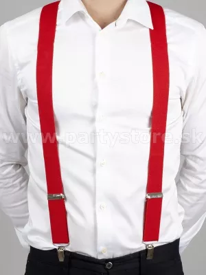 Traky - 3 CLIPS CLASSIC - červené, nastaviteľné, šírka 3,5 cm