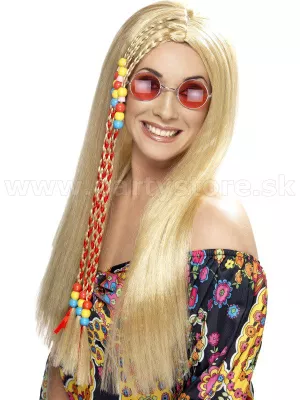 Parochňa - HIPPIE STYLE - blond, dlhá 67 cm s vrkôčikmi, dámska