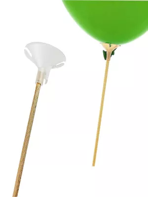 Palička na balóny drevená s PVC klobúčikom, 38 x 0,4cm, 10 ks
