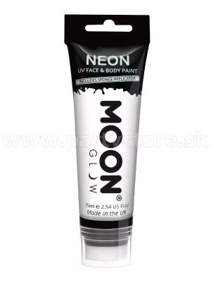 Farba na tvár a telo - NEON UV MOON - BIELA, svieti pri UV, 75 ml