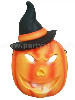 Maska - STRAŠIDELNÁ TEKVICA - s klobúkom, penová