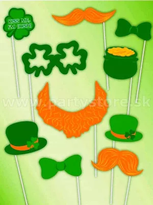 Rekvizity foto - ST. PATRICKS - bal. (set 10 ks) na PVC paličká