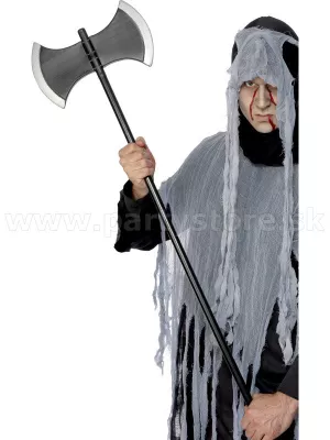 Sekera dvojsečná - HALLOWEEN - 4 dielna 106 cm čierno šedá plast