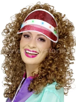 Šilt svietiaci LED - 80s LOOK - ružový, multifunkčné osvetlenie