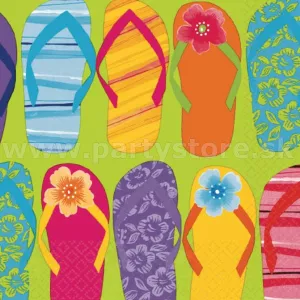 Obrúsky - ˇŽABKY SANDÁLE - 33 x 33 cm, balenie 16 ks, papier