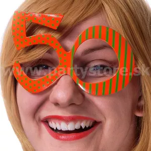 Okuliare narodeninové - 50 - oranžové, unisex, plast