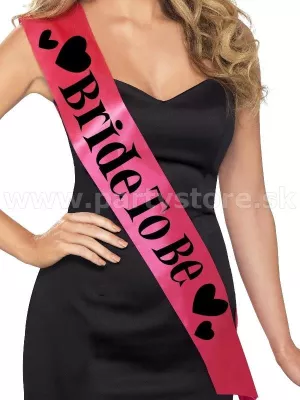 Šerpa - BRIDE TO BE - BUDÚCA NEVESTA - ružová so srdiečkami