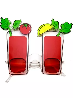 Okuliare - BLOODY MARY COCKTAIL PARTY - červené, plast, unisex