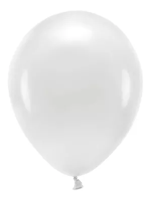 Balón pastel 26 cm - BIELY - ECO NATURAL FUN – 1 kus, latex