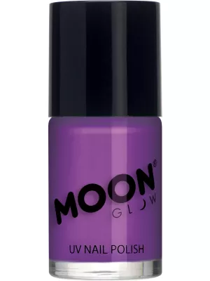 Lak na nechty - UV NEON MOON GLOW - fialový, svieti pri UV, 14 ml