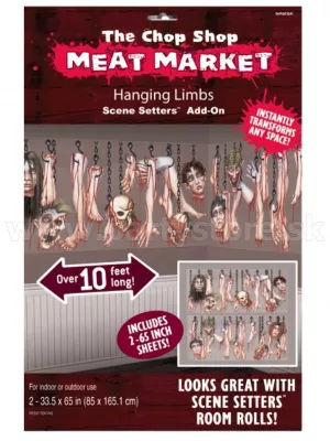 Dekorácia na stenu - HOROROVÉ MÄSIARSTVO - 165 x 170 cm, fólia