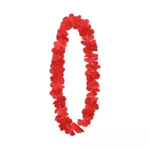 Veniec náhrdelník - HAWAIIAN CLASSIC - červený, kvetinový