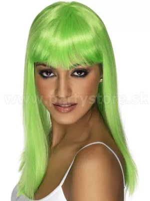 Parochňa - GLAMOURAMA - neon zelená, dlhá 50 cm s ofinou, dámska
