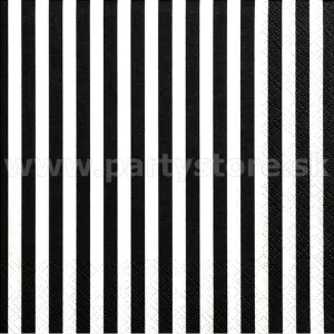 Obrúsky - PRUHY - bielo - čierne, 33 x 33 cm, bal. 20 ks