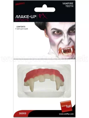 Zuby - UPÍR / VAMPIRE - biele, horná čeľusť, mäkký vinyl