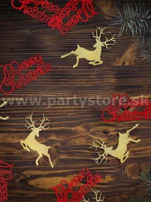 Konfety vianočné - VESELÉ VIANOCE - metal. fólia červené 3 gram.