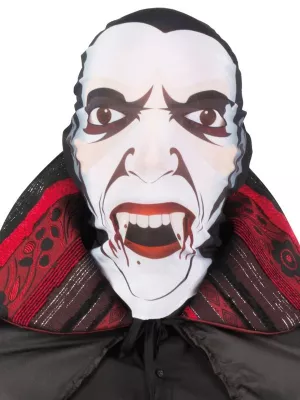 Maska - UPÍR DRACULA - čierno biela elastická kukla