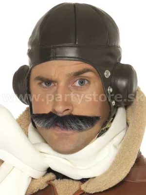 Čiapka - PILOT - RETRO AVIATOR - hnedá, ekologická koža, pánska