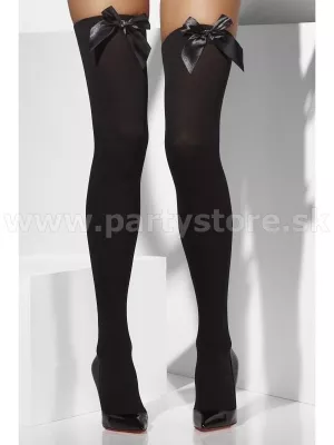 Pančuchy nepriehľadné - SEXY IMPRESS  čierne s čiernou mašličkou