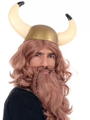 Helma - VIKING GOLD - zlatá, maxi béžové rohy, plast