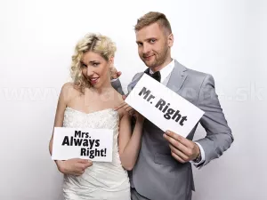 Rekvizity foto - karty - MR. RIGHT + MRS. ALWAYS RIGHT