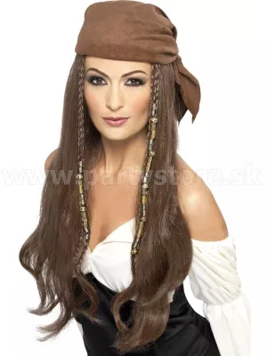 Parochňa - PIRÁTKA - MARY HARWEY - hnedá, dlhá 63 cm so šatkou