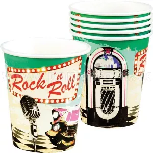 Poháre - 50s CLASSIC ROCK N ROLL - 250 ml, bal. 6 ks, papier