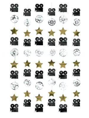 Dekorácia závesná - HOLLYWOOD - 213 cm, bal. 6 ks,metal. fólia