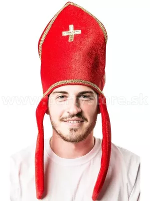 Mitra - MIKULÁŠ - červená so zlatým lemovaním