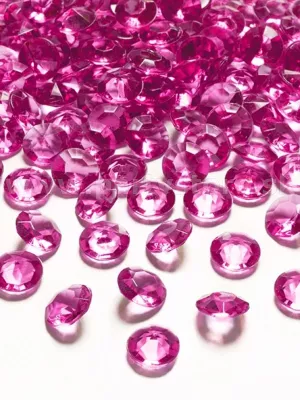 Konfety 3D - DIAMANTY - 12 mm - tmavoružové, bal. 100 ks, plast